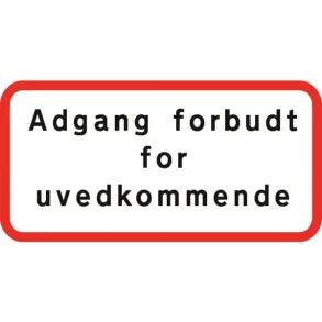 Undertavle U3.1 | 30x70cm | Adgang Forbudt