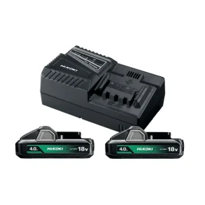Hikoki Batteripakke (2x BSL1840M batterier 18V/4,0 Ah + 1x UC18YFSL oplader)