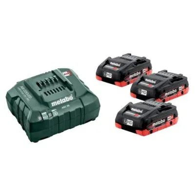 Metabo Batterist 3x LiHD-batteri 18V/4,0 Ah + Oplader ASC 55