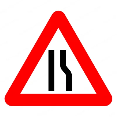 Advarselstavle A43.3 | 70cm | Indsnvring Hjre