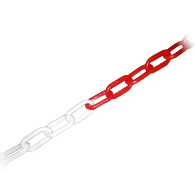 Afsprringskde rd/hvid i plast | 6 mm x 25 mtr