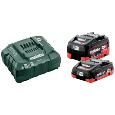 Metabo Batterist 1x LiHD batteri 18V/4,0 Ah + 1x LiHD batteri 18V/5,5 Ah + Oplader ASC 55