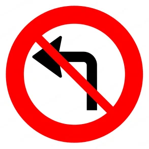 Forbudstavle C11.2 | 70cm | Venstresving Forbudt