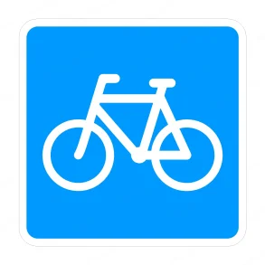 Oplysningstavle E21.1 | 50x50cm | Cyklist Mod Venstre