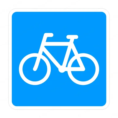 Oplysningstavle E21.1 | 50x50cm | Cyklist Mod Venstre