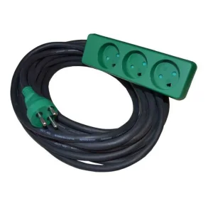 Forlngerkabel m/jord og 3 stikdse 10 m.