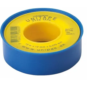 Gevindtape Unitape 12m. x 12mm. | Pk.  10 stk.