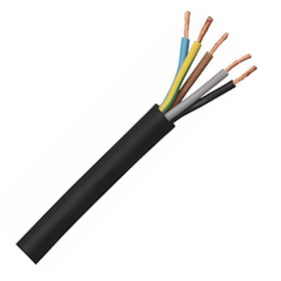 Gummikabel 1 meter | 5x1,5 mm&sup2;