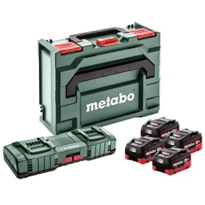 Metabo Batterist 4x LiHD batteri 18V/5,5 Ah + Oplader ASC 145 Duo + metaBOX 145