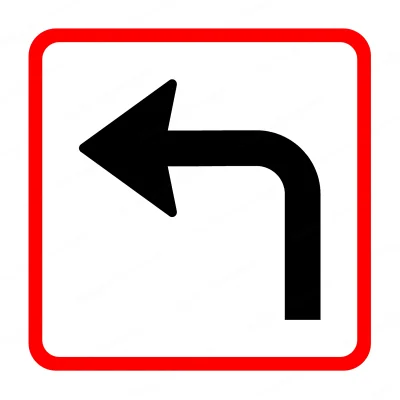 Undertavle U6.3 | 50x50cm | Venstre Pil